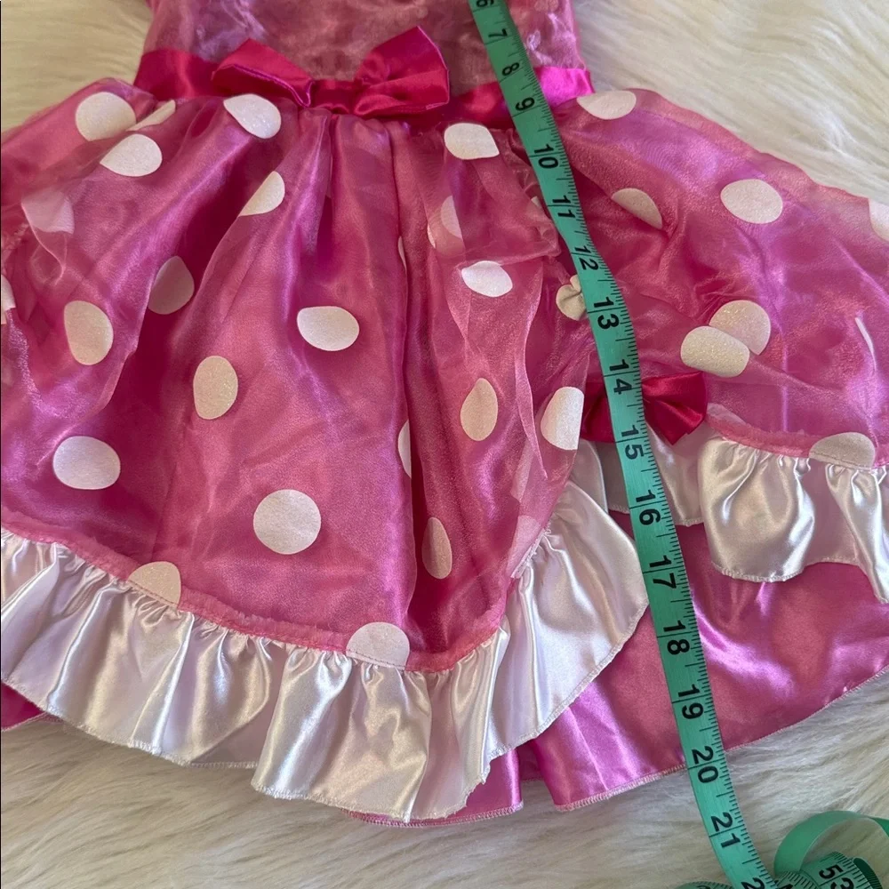 Disney Minnie Mouse Pink and White Polka Dot Costume Dress Size US 2